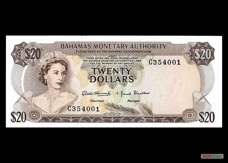 Bahamas P31a 20 Dollars Sig. Hammond & Donaldson