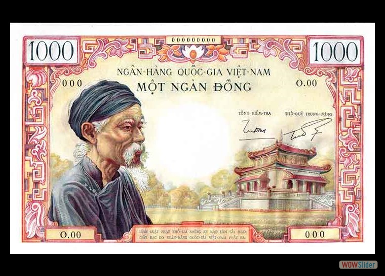 South Vietnam P4As 1000 Dong N. D. Specimen